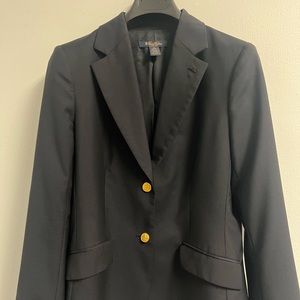 Italian Fabric: Brooks Brothers Two-Button Navy Wool Blazer - Women's Size 10